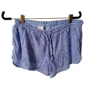 Prana Okana Short Wildflower Purple UPF 50+ Lace Layered Elastic Drawstring NWT